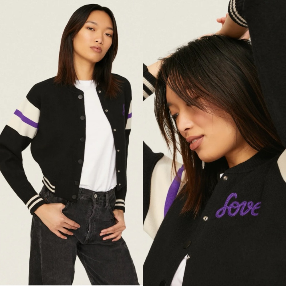 Sandro Ashton Varsity Cardigan in Size 2 - Picture 3 of 10